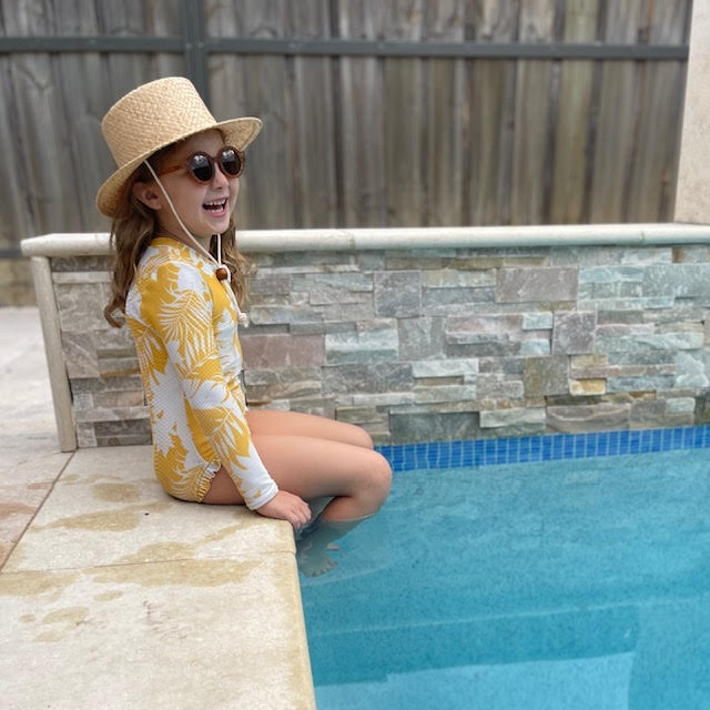 Kids Raffia Boater Hat - Plain