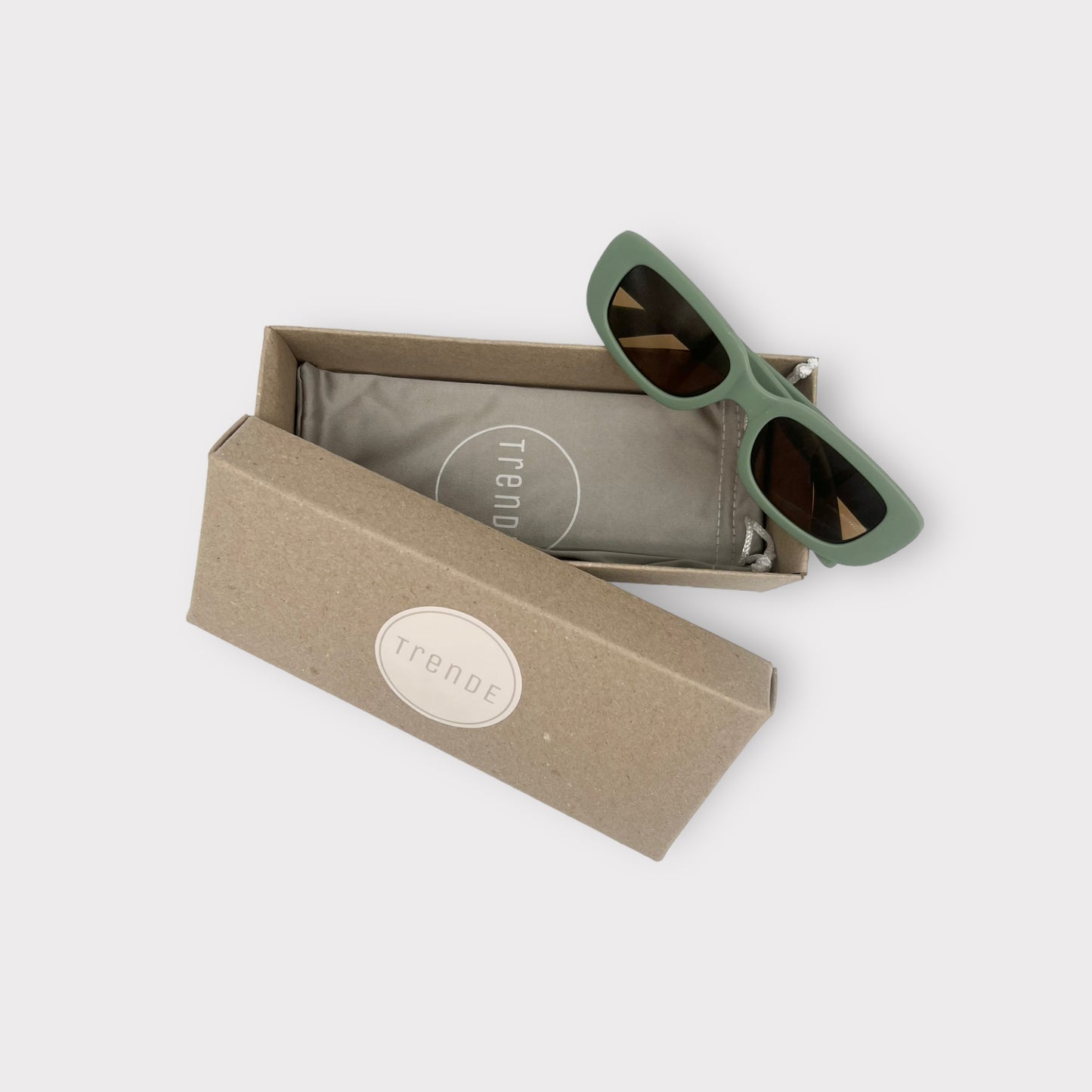 Adult 'Square Retro' Sunglasses - Khaki (UV400)