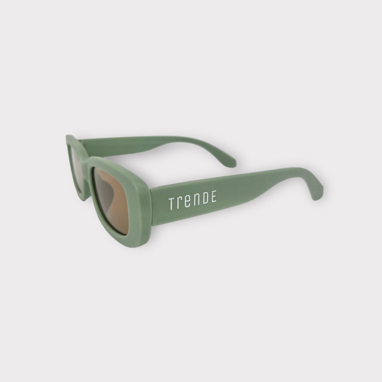 Adult 'Square Retro' Sunglasses - Khaki (UV400)