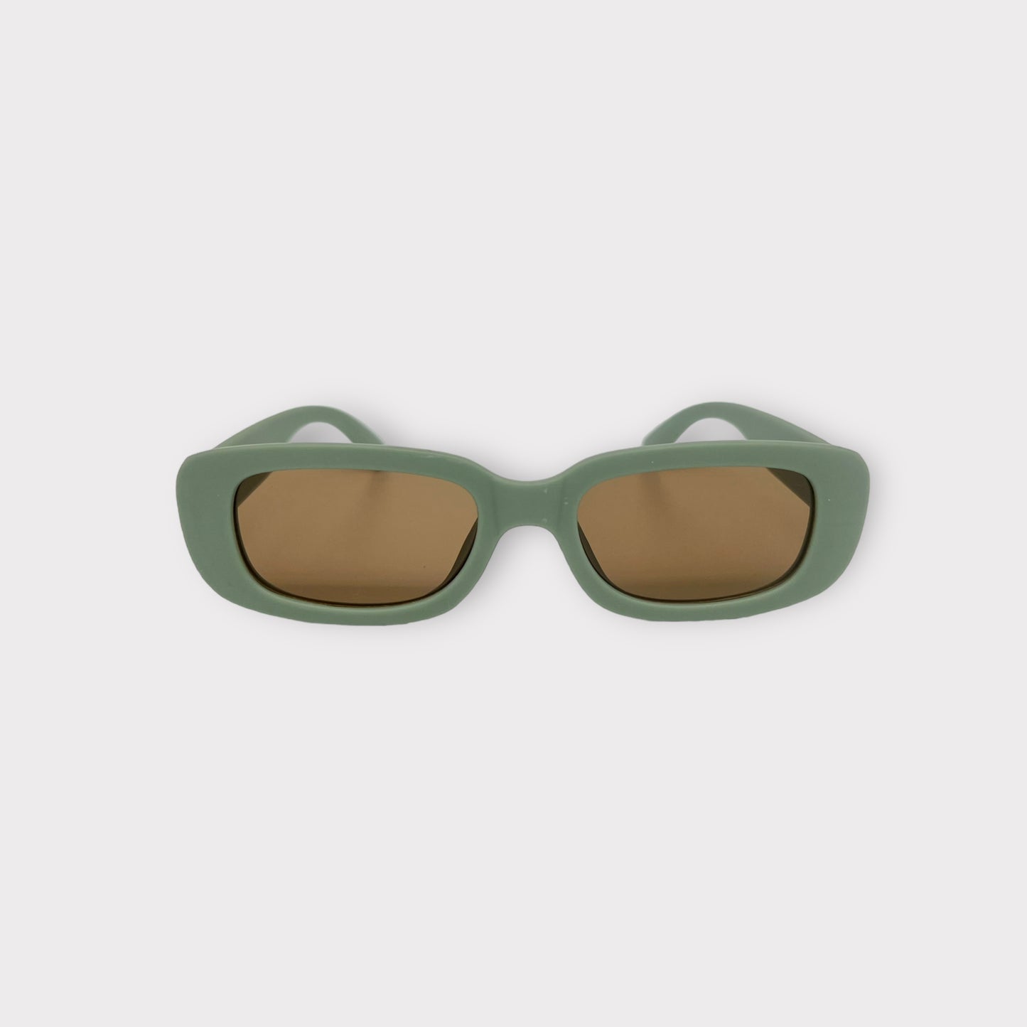 Kids 'Square Retro' Sunglasses - Khaki (UV400)