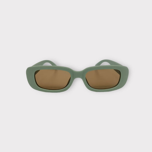 Kids 'Square Retro' Sunglasses - Khaki (UV400)