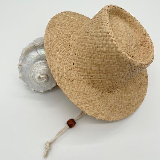 Kids Raffia Boater Hat - Plain