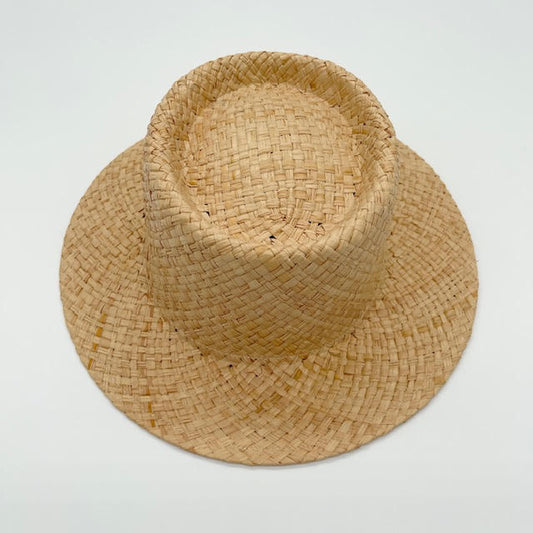 Kids Raffia Boater Hat - Plain